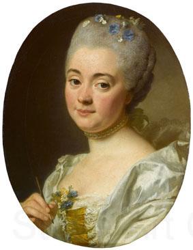 Alexander Roslin Portrait of the artist Marie Therese Reboul wife of Joseph-Marie Vien Norge oil painting art